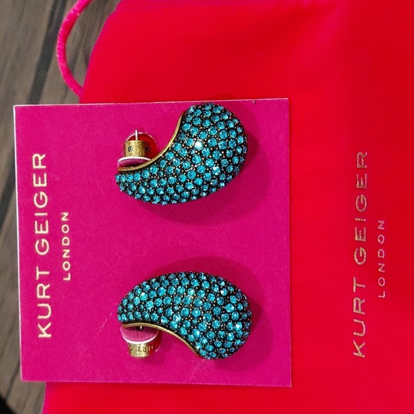 KURT GEIGER LONDON Crystal Blue Earrings - Picture 3 of 5